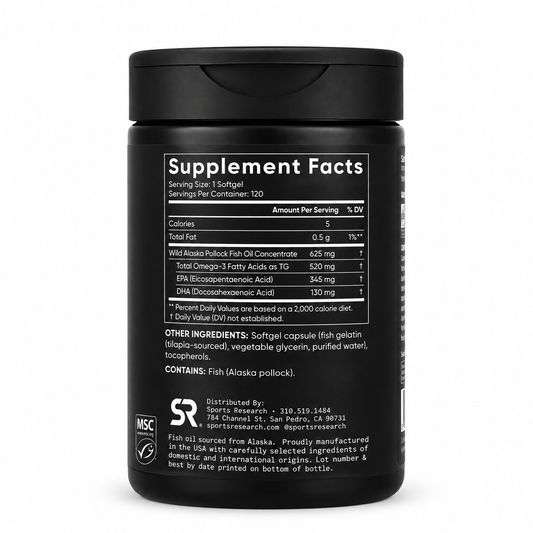 Alaskan Omega-3 Fish Oil Mini-Gels 625 mg Sports Research – 120 Softgels
