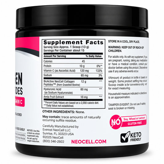 Advanced Collagen Peptides + Ácido Hialurónico y Vitamina C NeoCell – 195 g