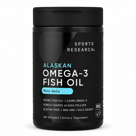 Alaskan Omega-3 Fish Oil Mini-Gels 625 mg Sports Research – 120 Softgels