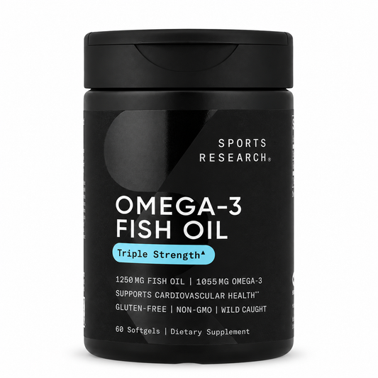 Omega-3 Fish Oil Triple Strength 1250 mg Sports Research – 60 Cápsulas