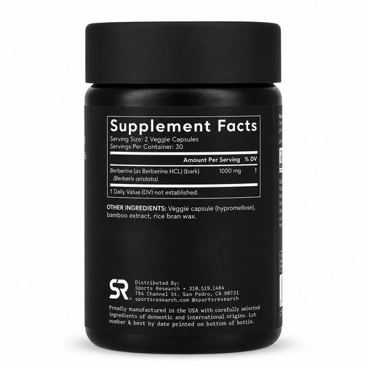 Berberine Plant-Based 1000 mg Sports Research – 60 Veggie Capsules