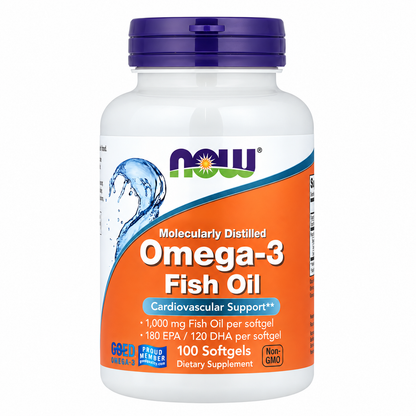 Omega-3 Fish Oil 1000 mg NOW – 100 Softgels