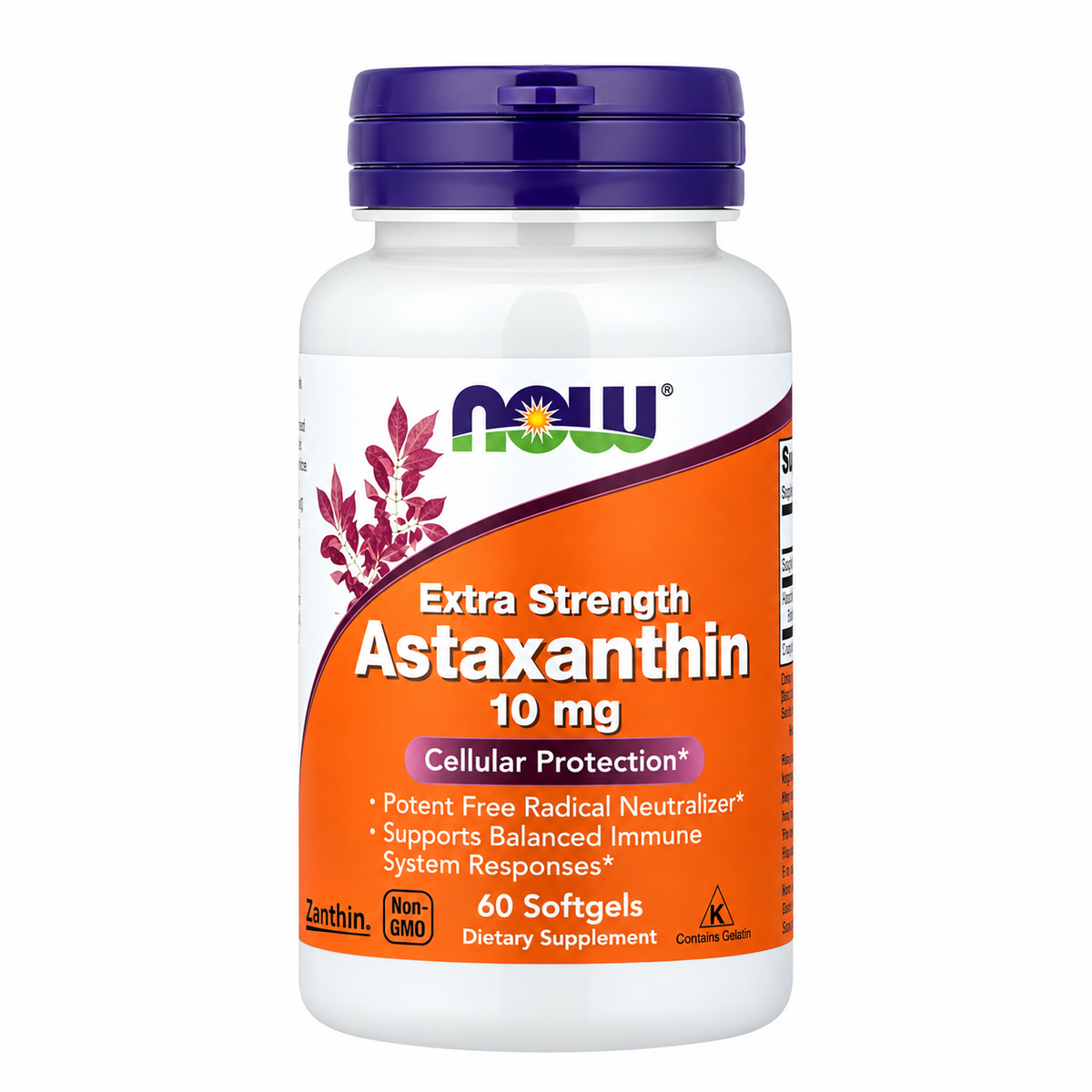 Foods Astaxanthin Extra Strength 10 mg NOW – 60 Softgels