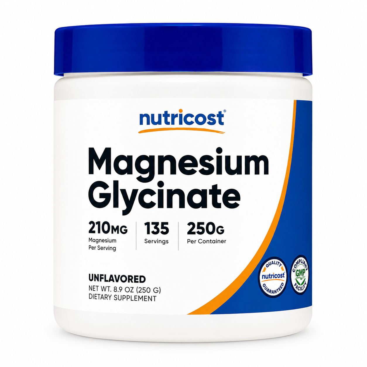 Nutricost Magnesium Glycinate en Polvo 250 g – Sin Sabor