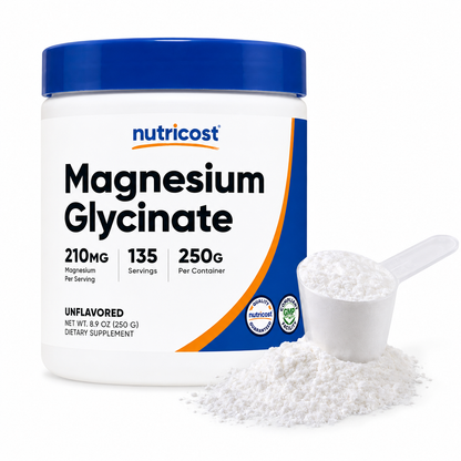 Nutricost Magnesium Glycinate en Polvo 250 g – Sin Sabor